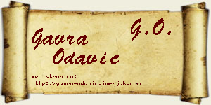 Gavra Odavić vizit kartica